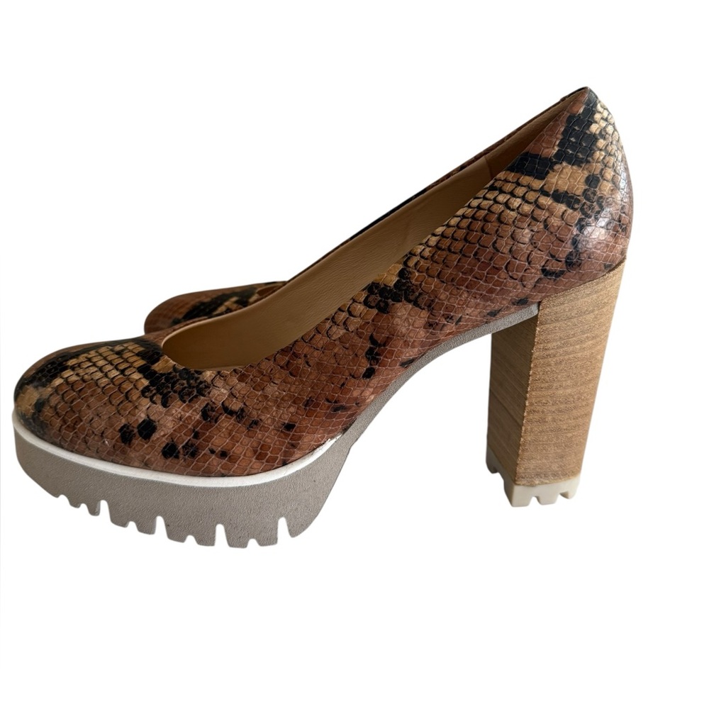 New In Box Luca Grossi Oriana 3901 Cognac Python Print Heels Size 38/US 8 - Picture 8 of 14